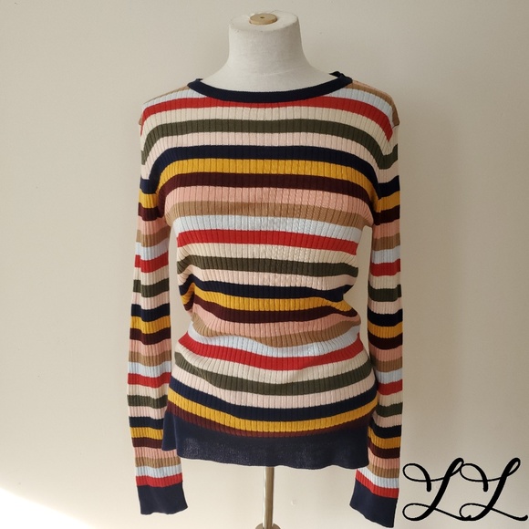English Factory Shirt Top Pullover Red Blue White - Picture 1 of 7